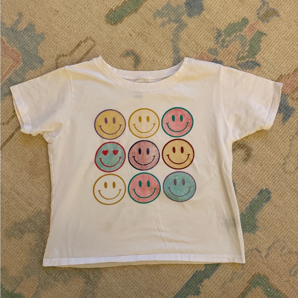 Kids Multicolor Smiley Face Tee